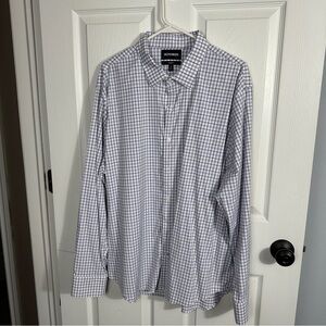 BONOBOS men's dress shirt, XXL, white with purple/navy pattern.